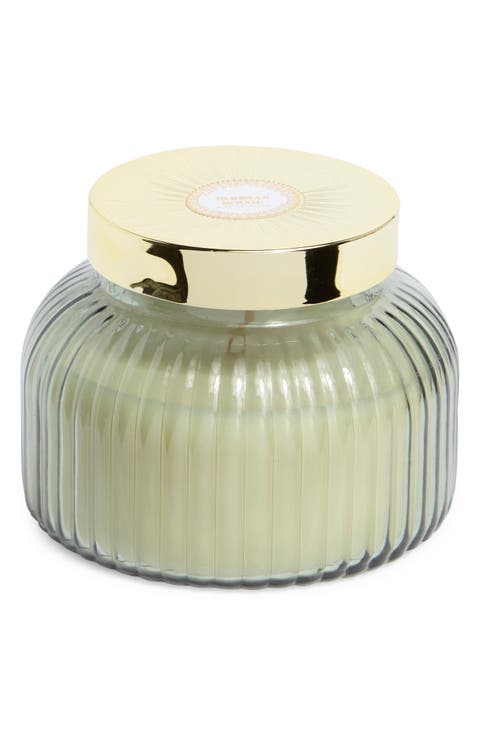 Victoria Rose Ribbed Garden Jar Candle