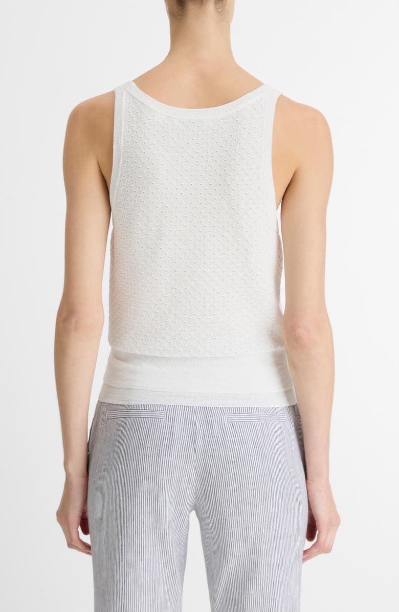 Vince Double Layer Mesh Sweater Tank, Alternate, color, Optic White