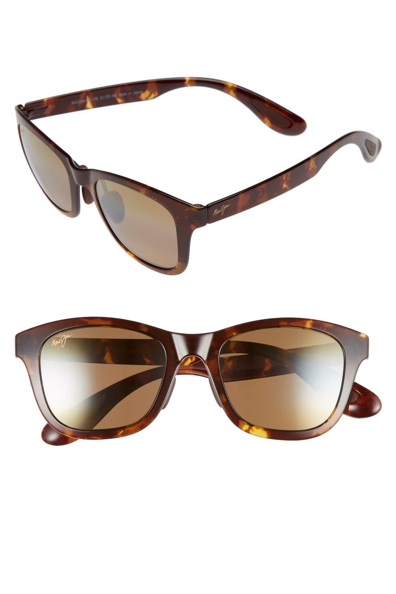 Hana Bay 51mm PolarizedPlus2® Square Sunglasses, Alternate, color, TOKYO TORTOISE/ HCL BRONZE