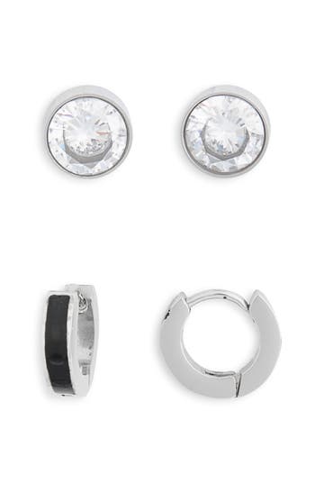American Exchange Set Of 2 Stud And Hoop Earrings