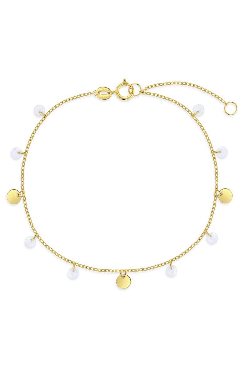 14k Coin Dangle Girl Bracelet, Main, color, Gold