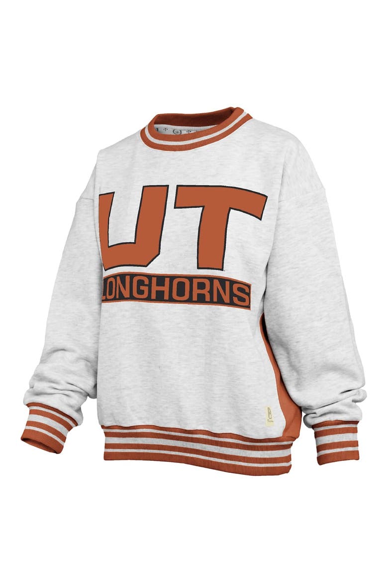 Women's Pressbox Heather Gray/Texas Orange Texas Longhorns Endzone Crewneck Sweatshirt, Alternate, color, Heather Gray