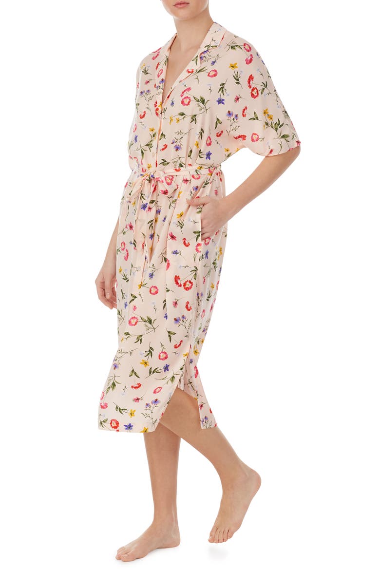 Dolman Sleeve Front Button Caftan (Nordstrom Exclusive), Alternate, color, PINK/FL