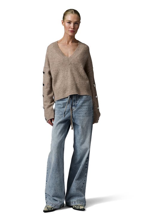 Solange Oversized Button Detail Sweater