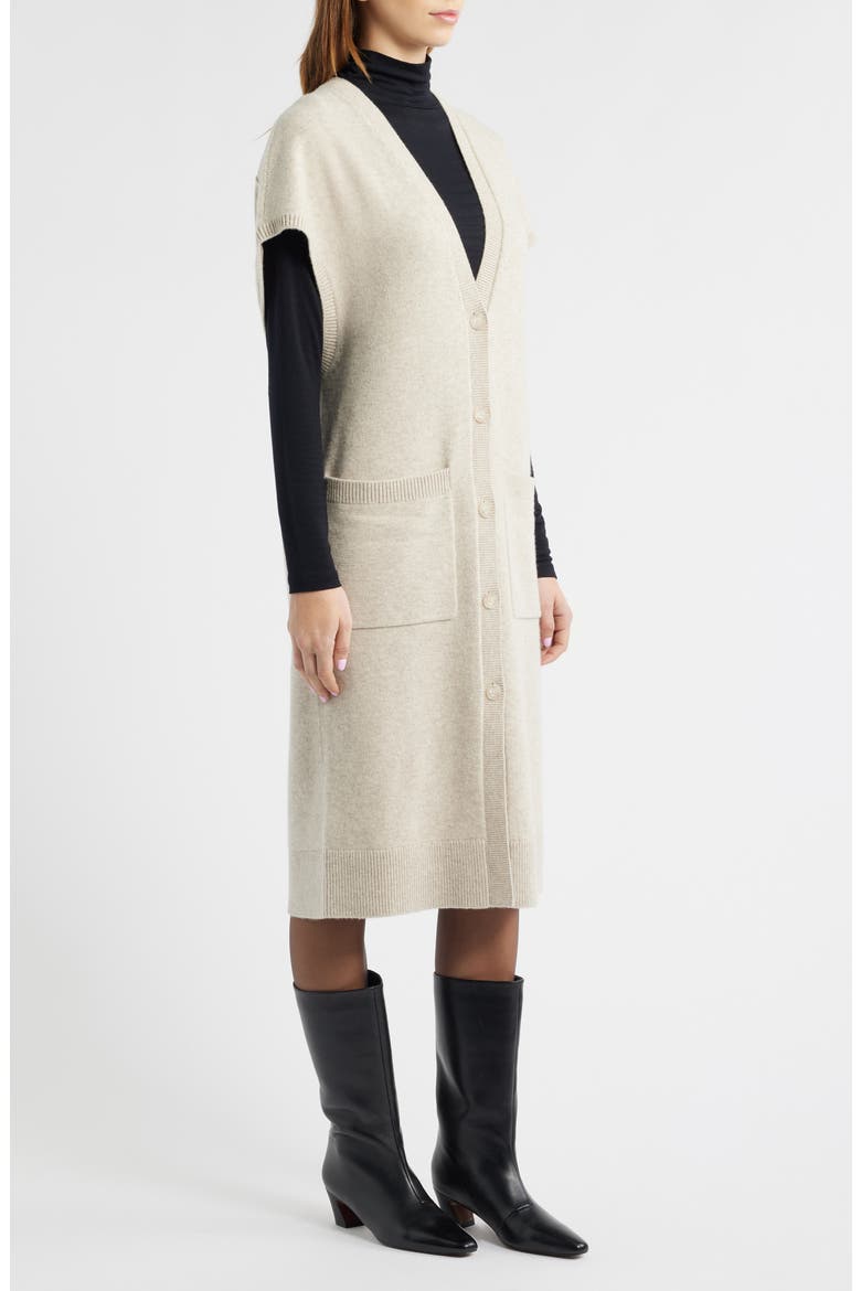 Alter Longline Wool Cardigan, Alternate, color, BEIGE DUSTY LIGHT