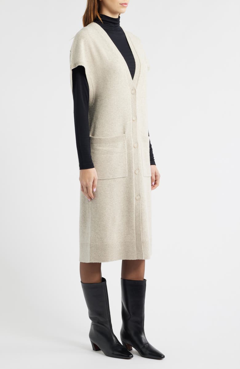 COS Alter Longline Wool Cardigan, Alternate, color, Beige Dusty Light
