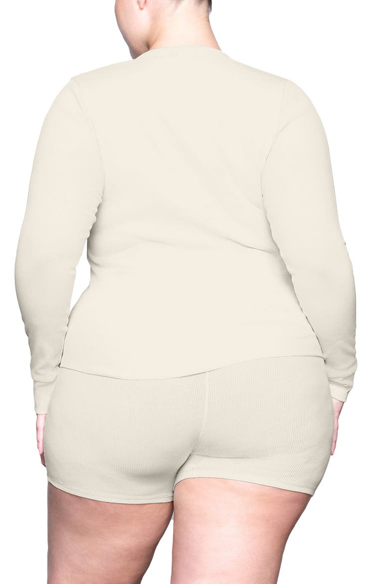 Stretch Cotton Rib Long Sleeve Henley, Alternate, color, LIGHT HEATHER GREY