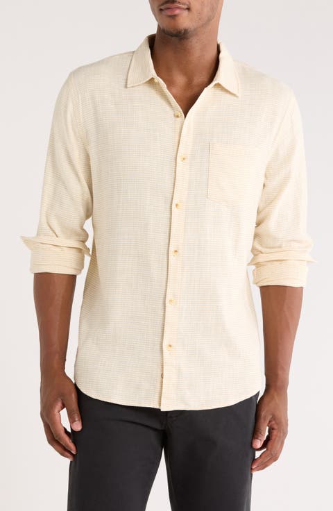 Classic Stripe Stretch Cotton Button-Up Shirt