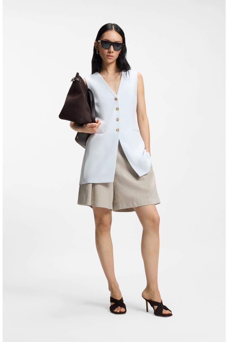 Tojuna Belted High Waist Shorts, Alternate, color, HERRINGBONE LINEN