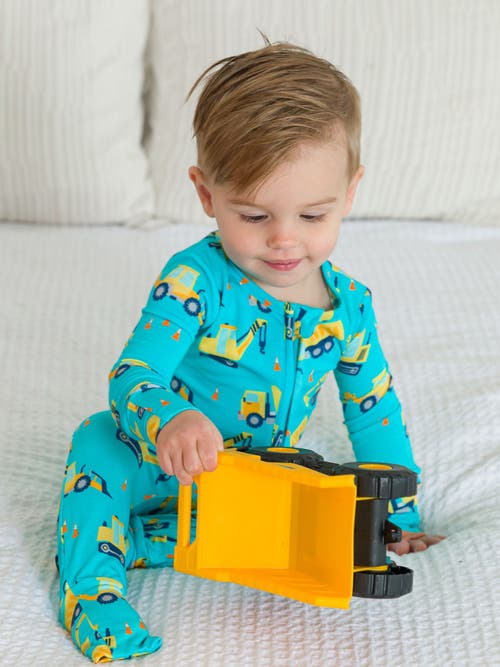 Rufflebutts Softsnooze Convertible One Piece Pajama In Blue