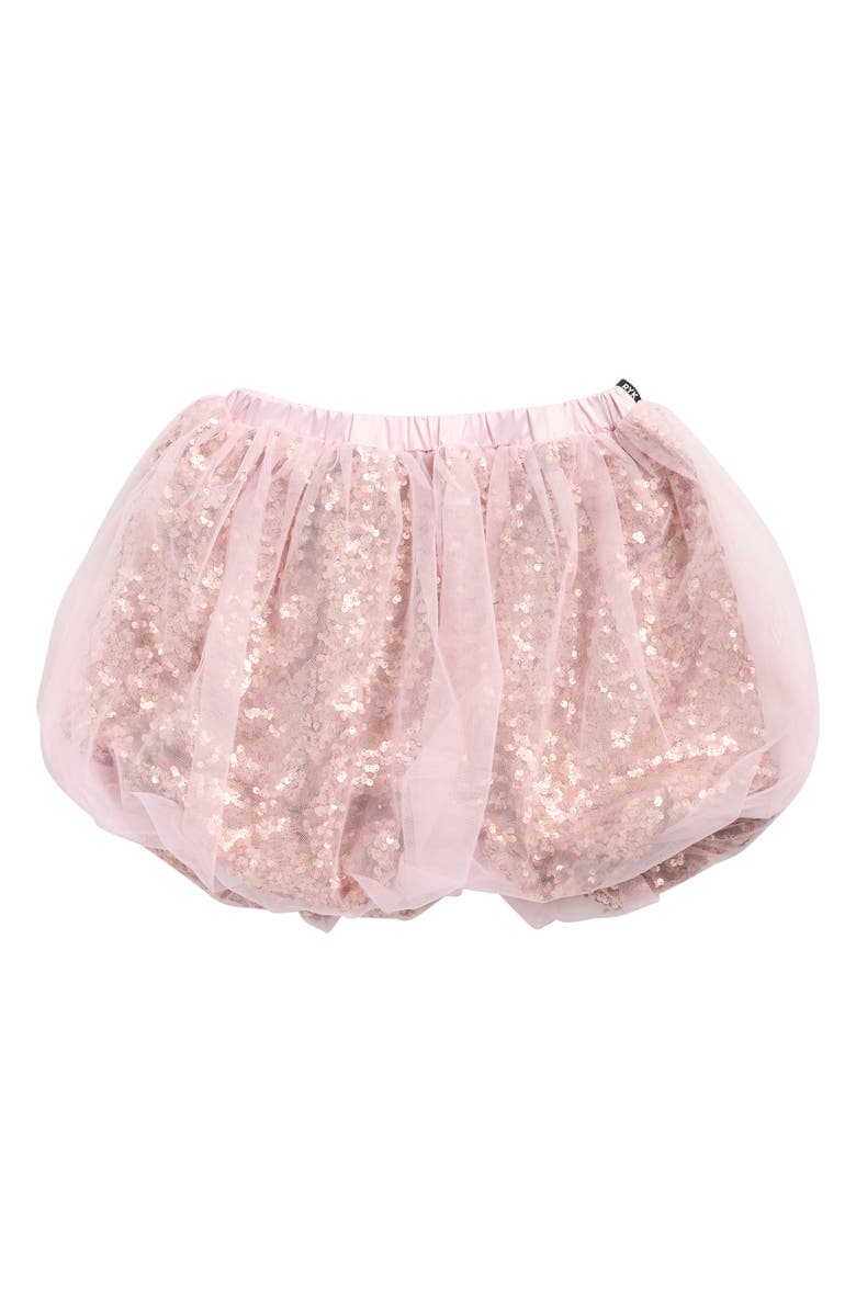 Rock Your Kid Kids' Rebel Tulle Overlay Sequin Bubble Skirt, Main, color, Champagne