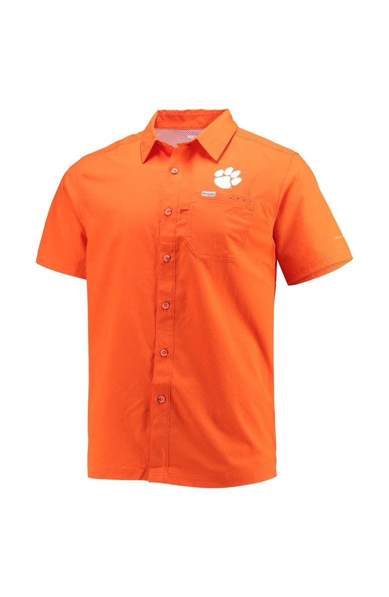Columbia Men's Columbia PFG Orange Clemson Tigers Slack Tide Camp Button-Up Shirt, Alternate, color, Orange