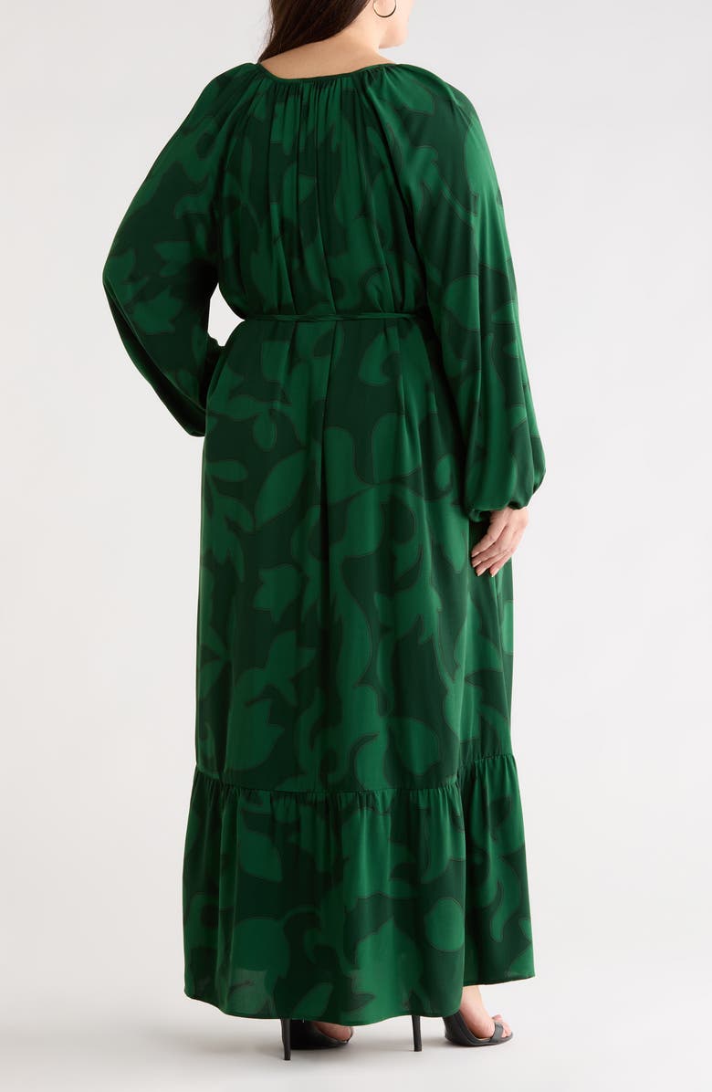 SUGARLIPS Benti Abstract Print Long Sleeve Dress, Alternate, color, Emerald