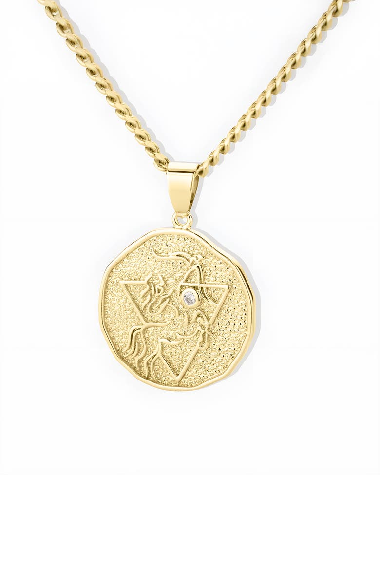 Astrological Sign Coin Pendant Necklace, Alternate, color, Sagittarius