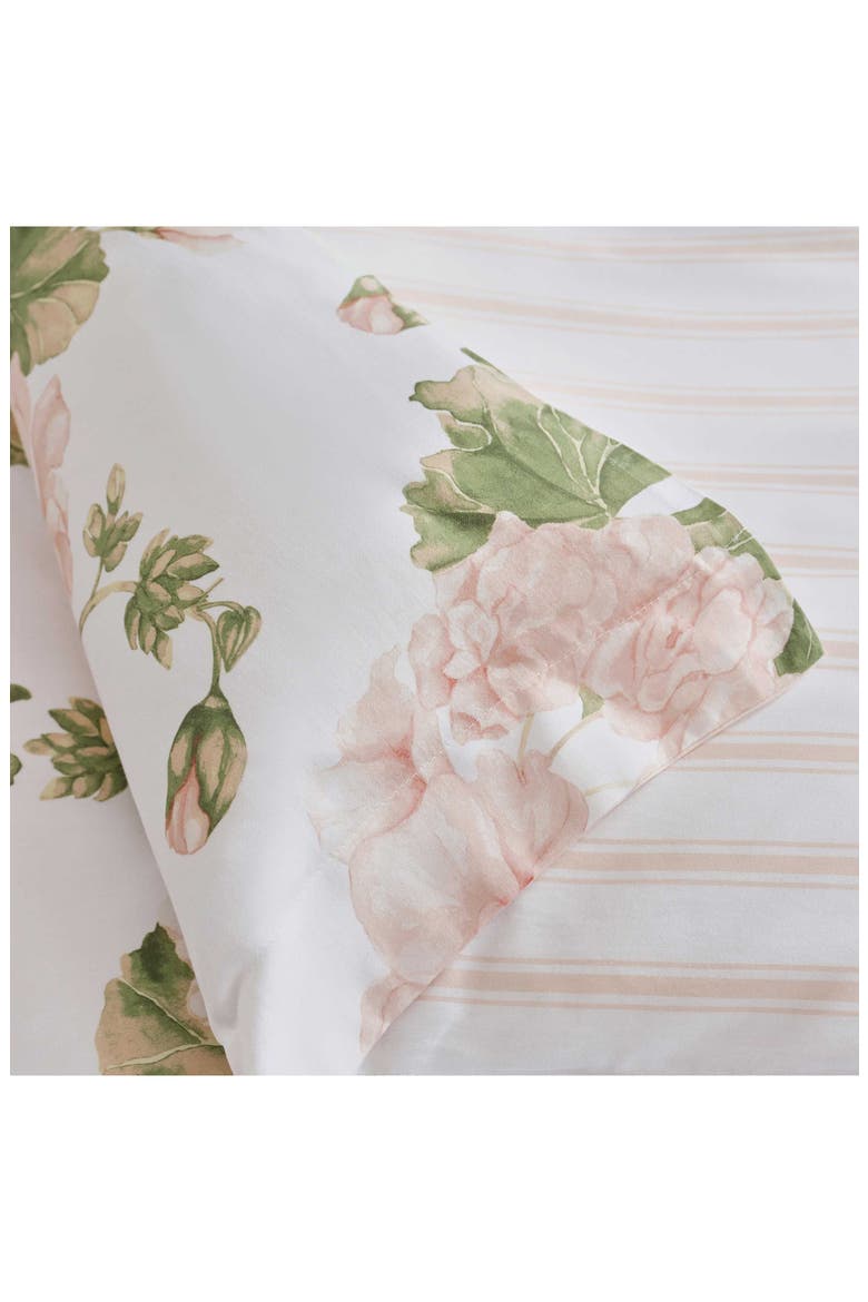 Geranium Bloom Cotton Sateen Comforter Set, Alternate, color, WHITE/ SOFT PINK/ GREEN