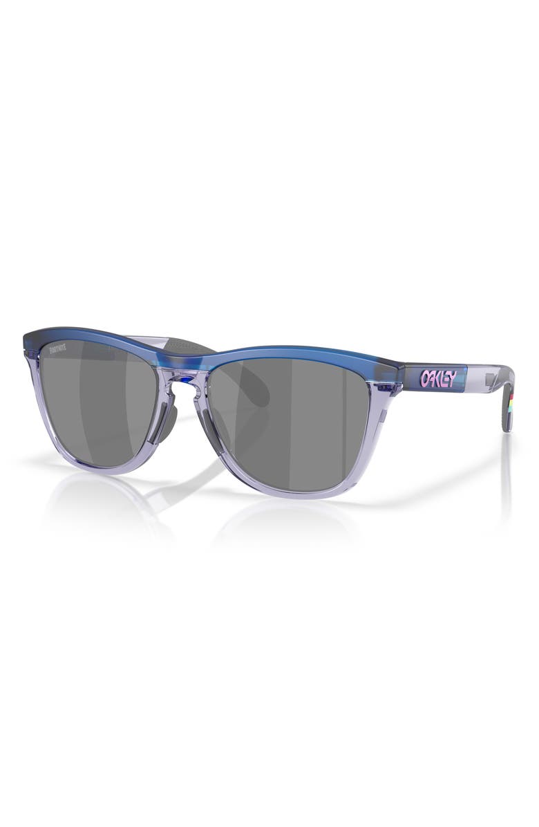 Oakley x Fortnite<sup>™</sup> Brite Bomber Frogskins<sup>™</sup> Range 55mm Prizm<sup>™</sup> Polarized Keyhole Sunglasses, Alternate, color, Black Blue