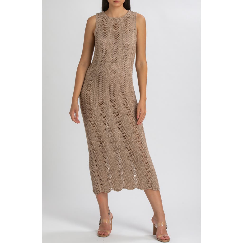 Pietro Brunelli Maternity Maternity Sleeveless Crochet Knit Fitted Maxi Hibiscus Dress