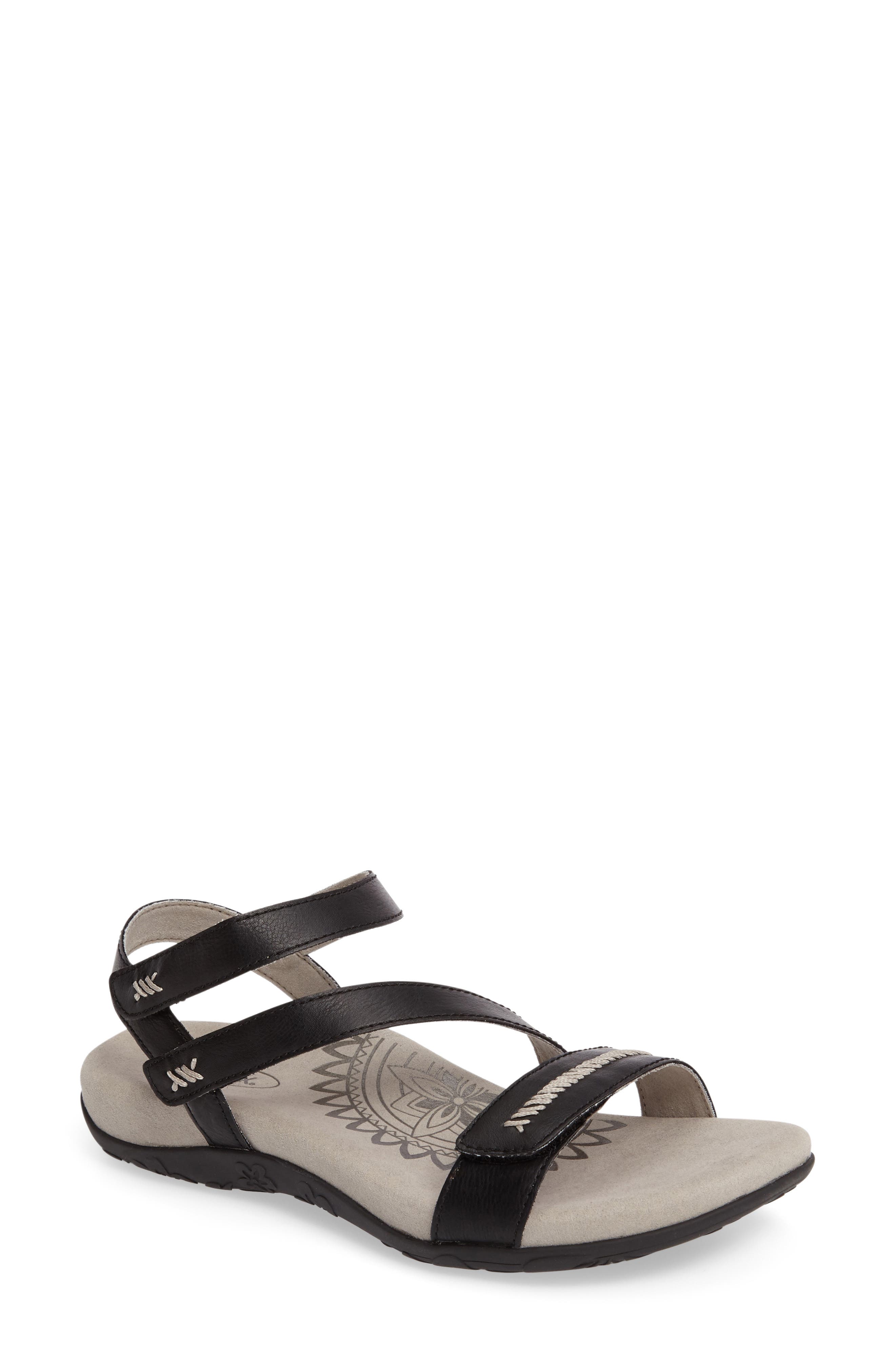 Gabby Sandal, Main, color, BLACK LEATHER