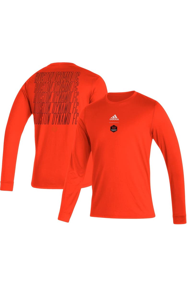 adidas Men's adidas Orange Houston Dynamo FC Club Long Sleeve T-Shirt, Main, color, 
