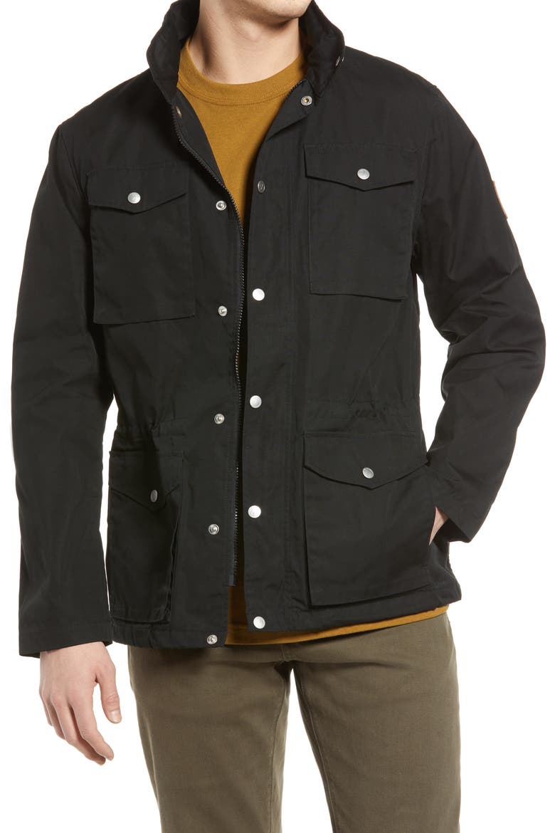 Räven Water Resistant Field Jacket, Main, color, BLACK
