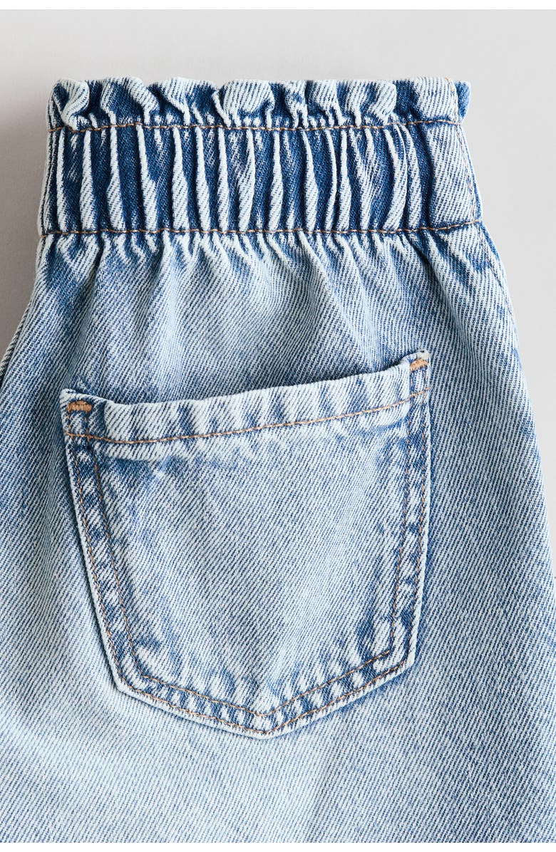 H&M Embroidered denim shorts, Alternate, color, Light Denim Blue/Hearts