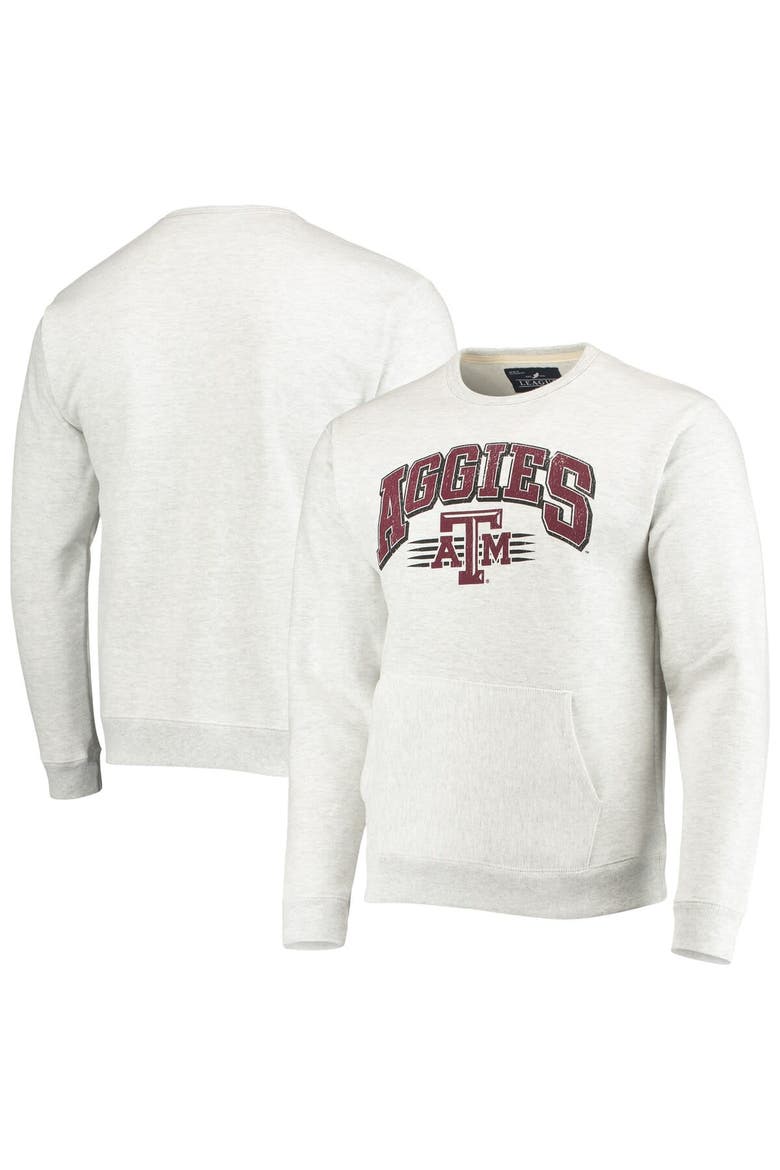 Men's League Collegiate Wear Heathered Gray Texas A&M Aggies Upperclassman Pocket Pullover Sweatshirt, Main, color, Heather Gray