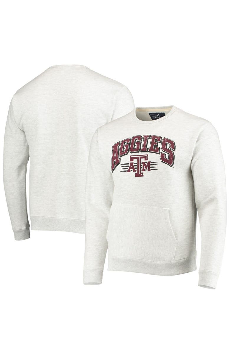 LEAGUE COLLEGIATE WEAR Men's League Collegiate Wear Heathered Gray Texas A&M Aggies Upperclassman Pocket Pullover Sweatshirt, Main, color, Heather Gray