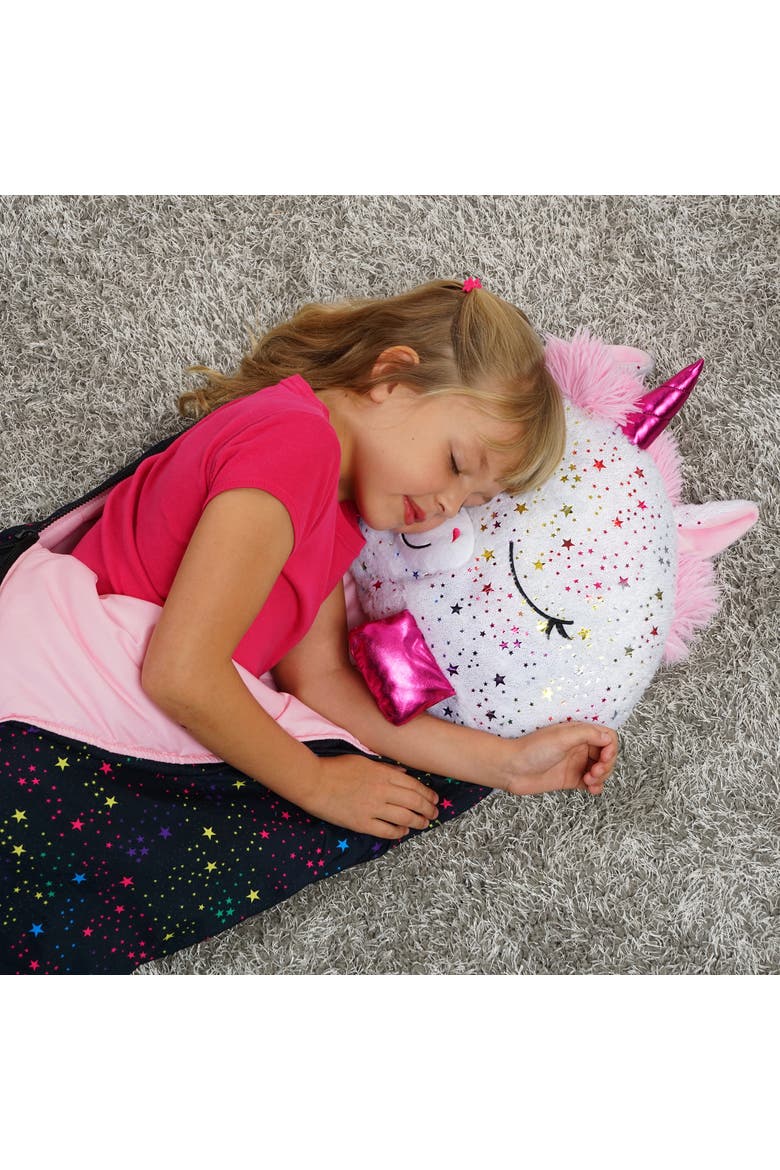 Pillow & Sleepy Sack Large Shimmer Unicorn 7+, Alternate, color, Multicolored