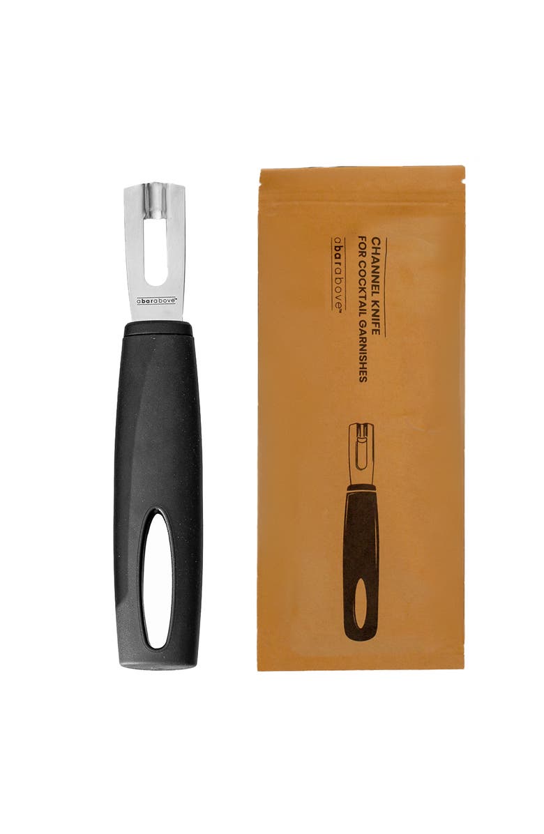 A Bar Above Stainless Steel Channel Knife with Black Handle, Main, color, Black