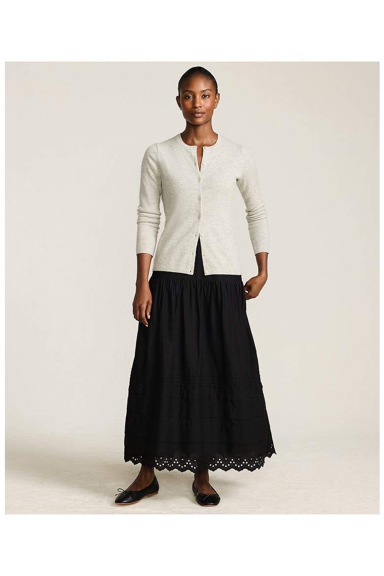 Voile Tiered Eyelet Maxi Skirt, Alternate, color, Black