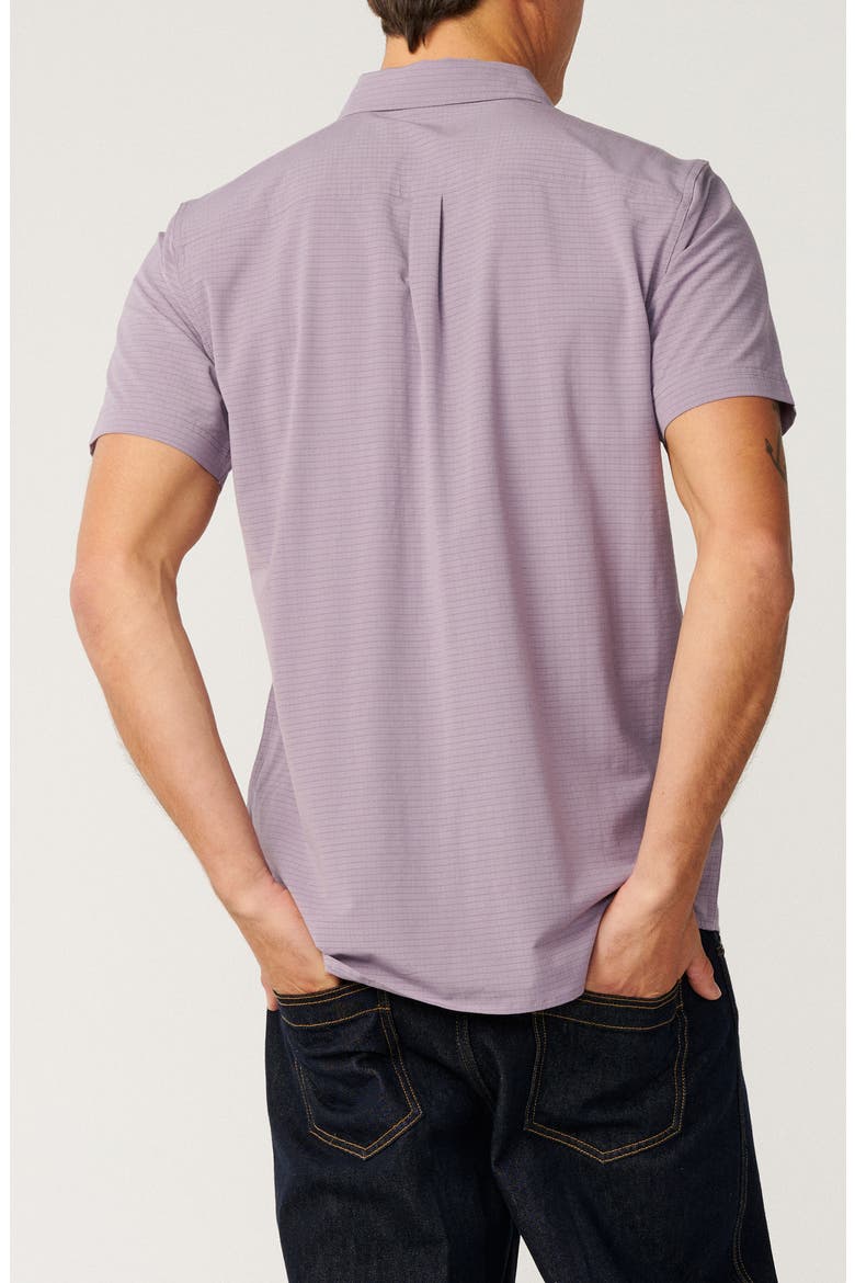 Vaporcool Aerotech Short Sleeve Performance Button-Up Shirt, Alternate, color, SMOKEY GRAPE