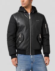 PHILIPP PLEIN Eco Leather Nylon Bomber Men
