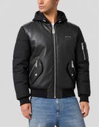 PHILIPP PLEIN Eco Leather Nylon Bomber Men