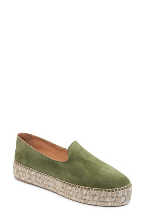 Shop Patricia Green Avery Platform Epsadrille Flat In Olive Suede