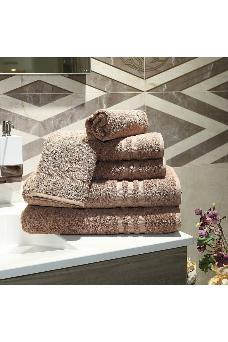Denzi 6-Piece Towel Set - Latte, Alternate, color, LATTE