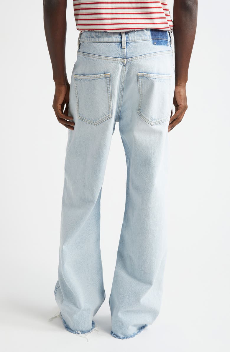 Golden Goose Journey Morgan Distressed Raw Hem Wide Leg Jeans, Alternate, color, Cloud Blue