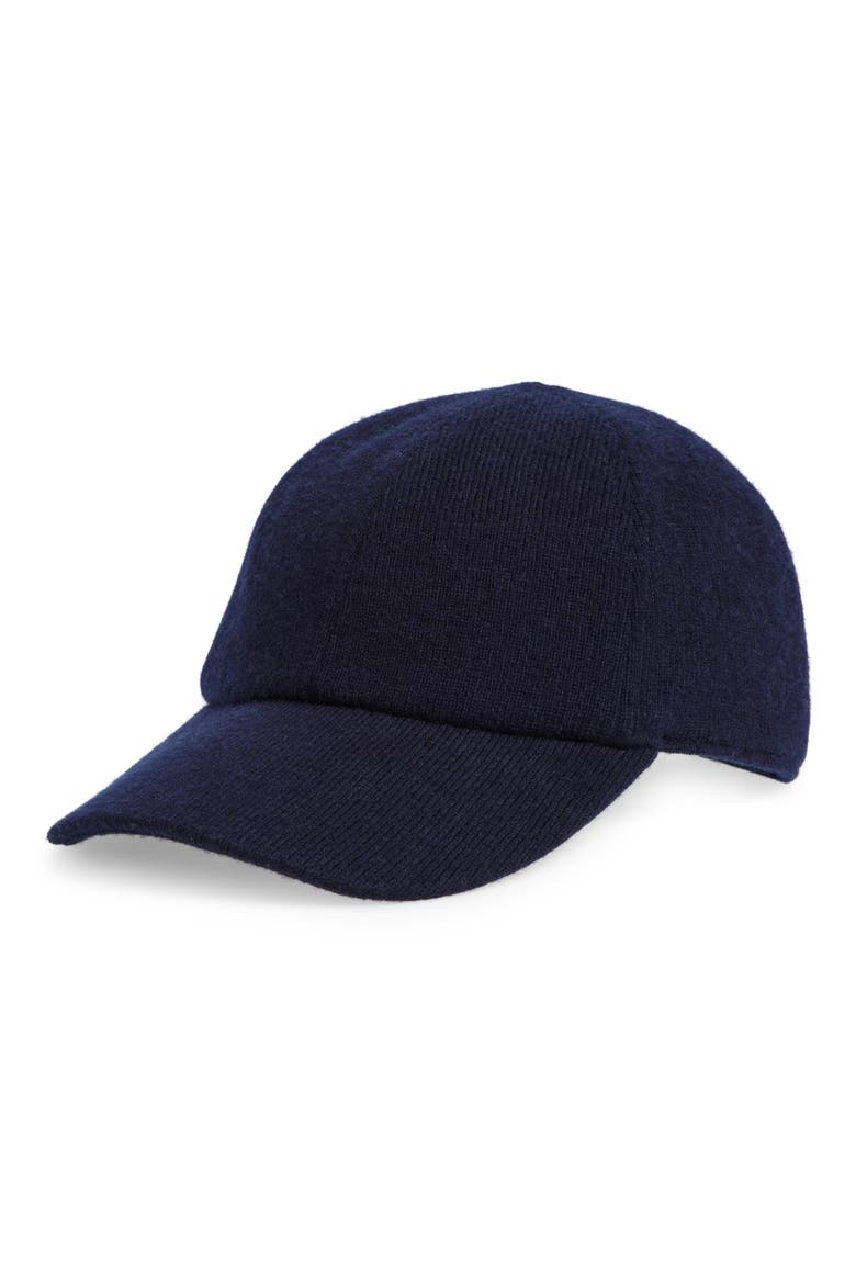 Wool & Cashmere Baseball Cap, Main, color, NAVY