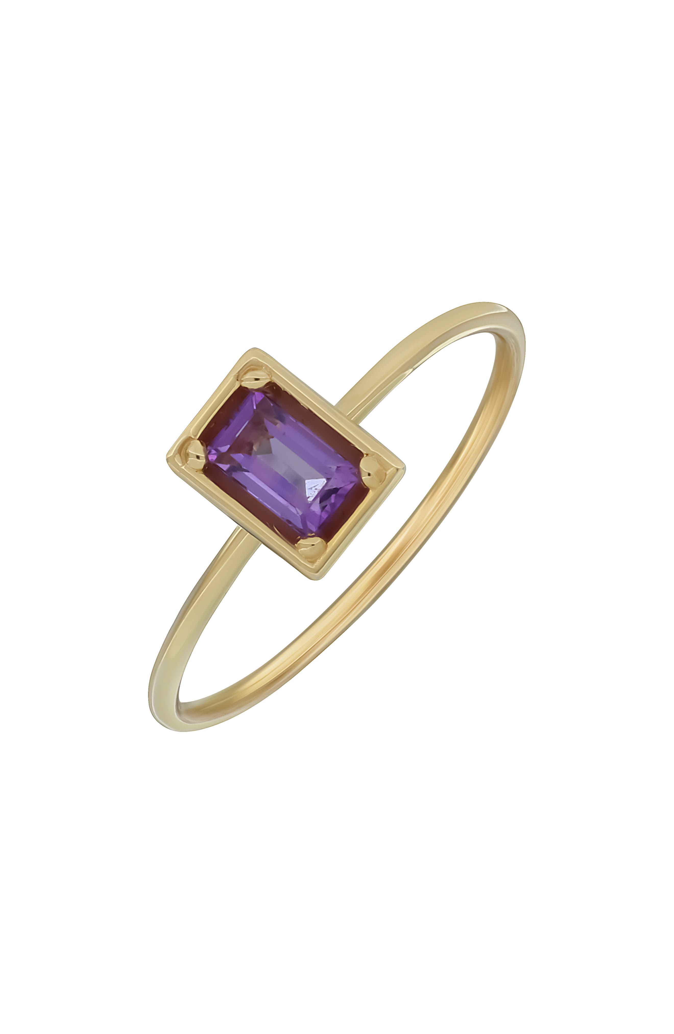 14k Gold Amethyst Stackable Ring