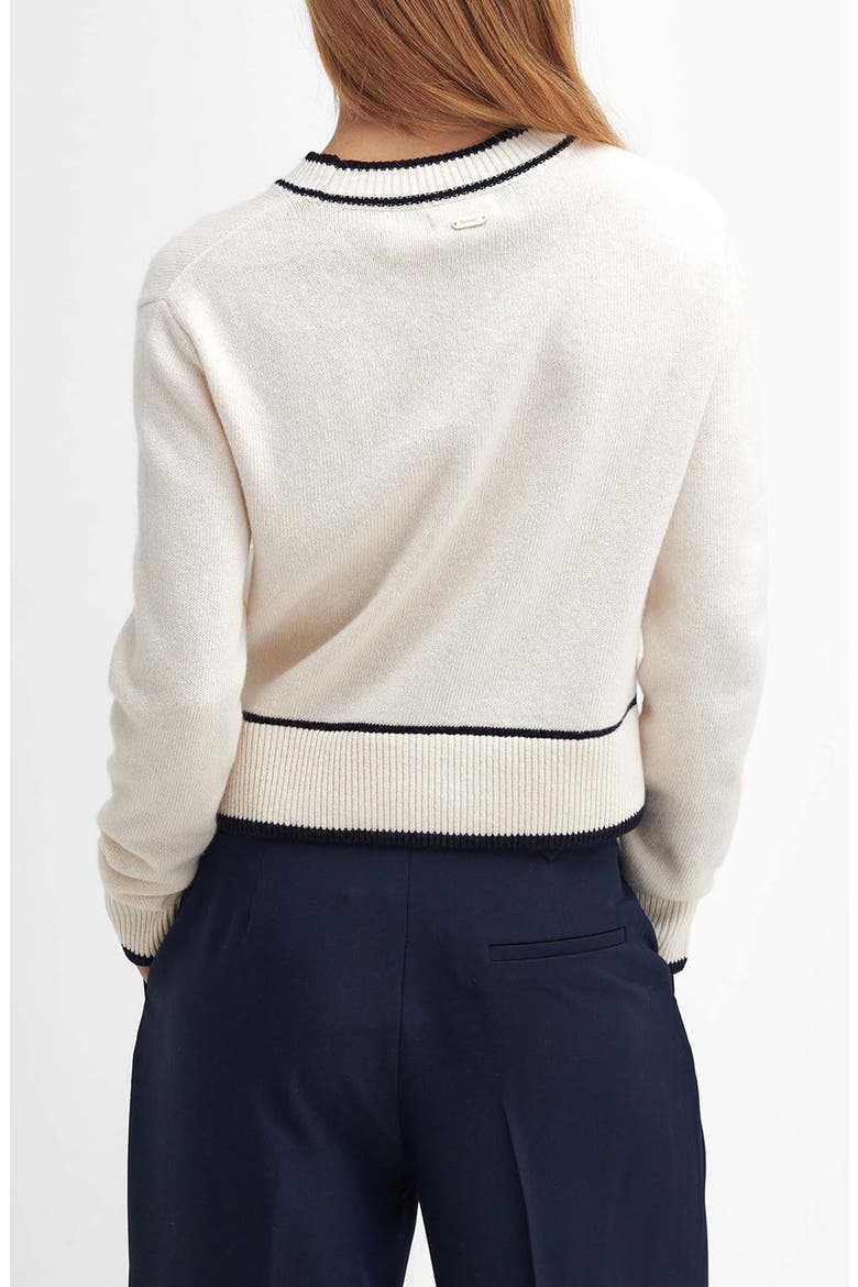 Rochelle Tipped Crop Wool & Cotton Sweater, Alternate, color, CLOUD