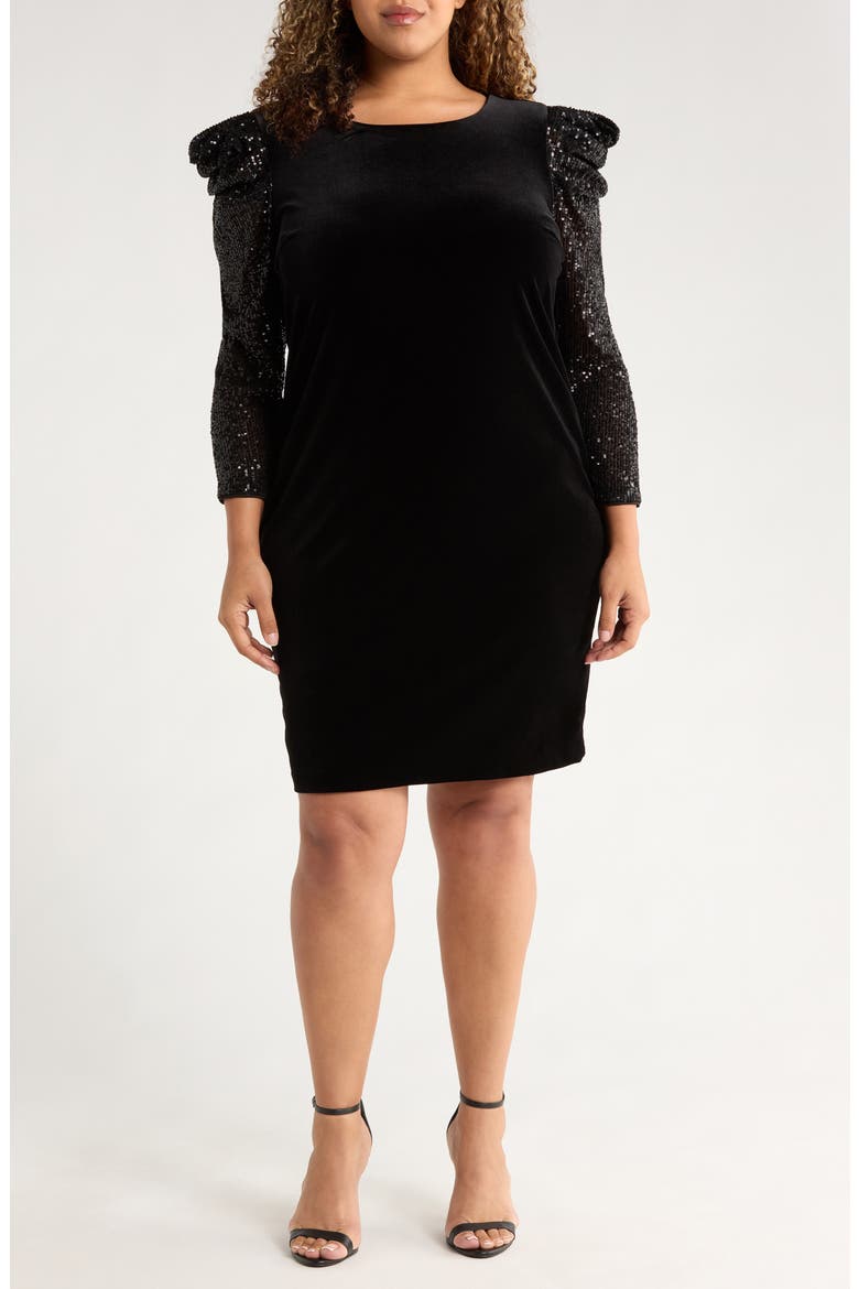 Satin Body-Con Dress, Main, color, BLACK
