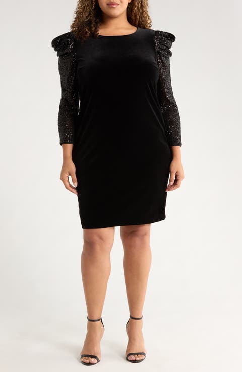 Satin Body-Con Dress (Plus)