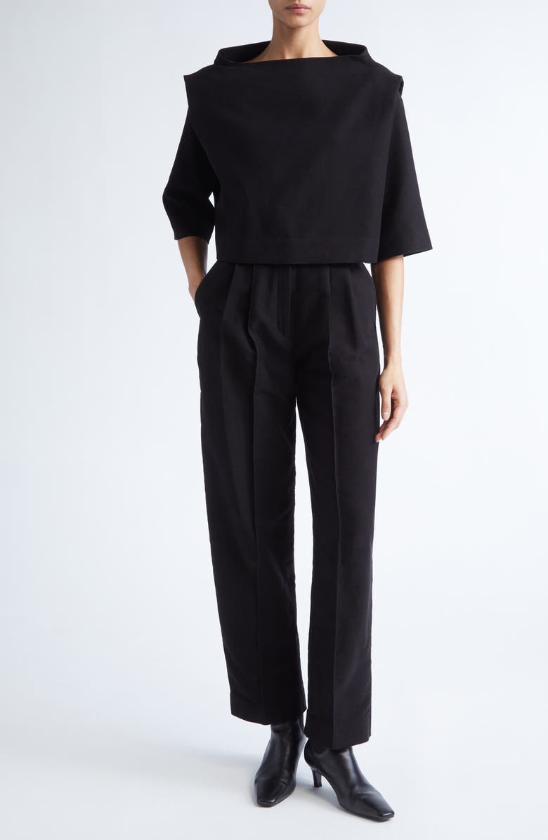 GIA STUDIOS Xanthe Cotton Trousers, Alternate, color, Black