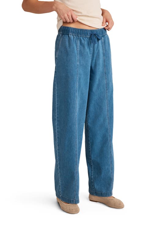Organic Cotton Denim Barrel Leg Pants