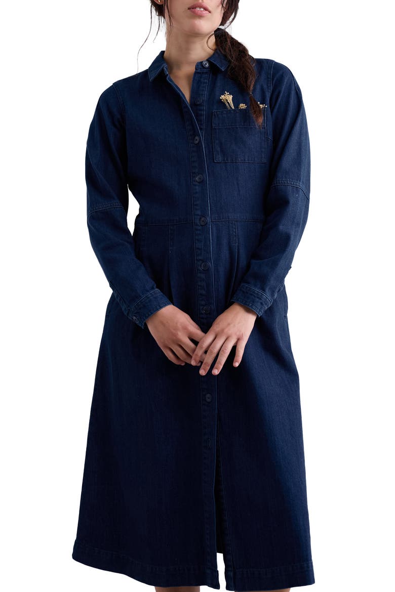 Outlines Denim Shirtdress, Main, color, MID WASH