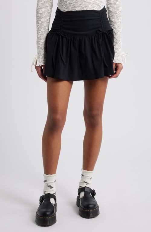 Bp. Cinched Bubble Miniskirt In Black