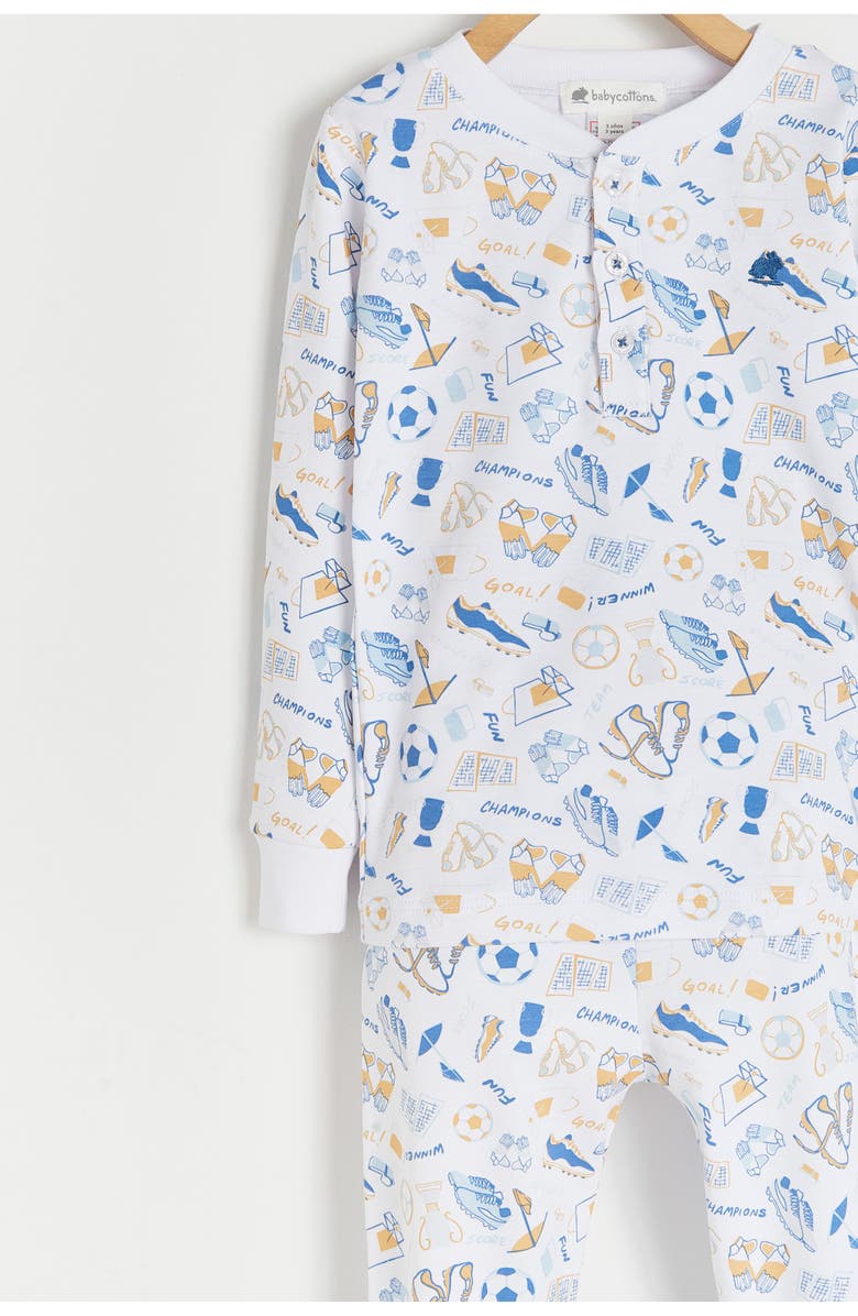 Babycottons Premium Peruvian Pima Cotton Inter Snug Fit Long Pajama Set for Toddler, Alternate, color, Full Print