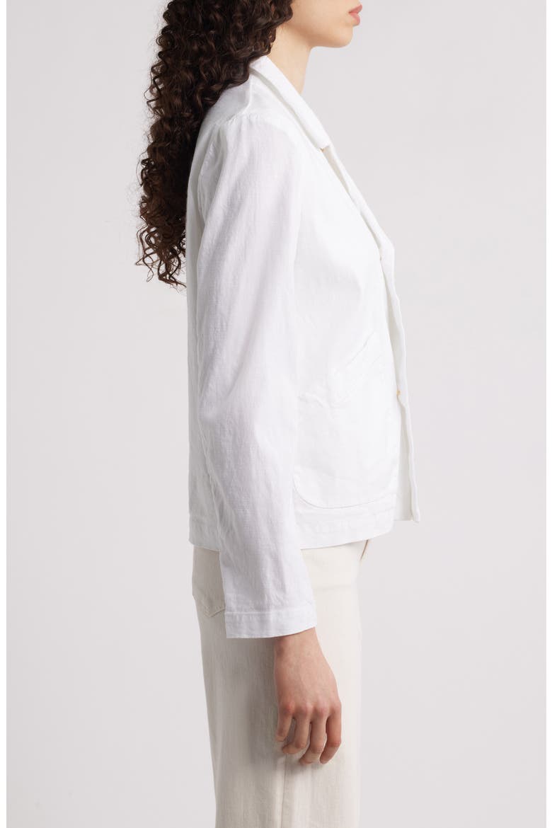 Mini Belfast Stretch Cotton Crop Peacoat, Alternate, color, WHITE PREFORMANCE LINEN