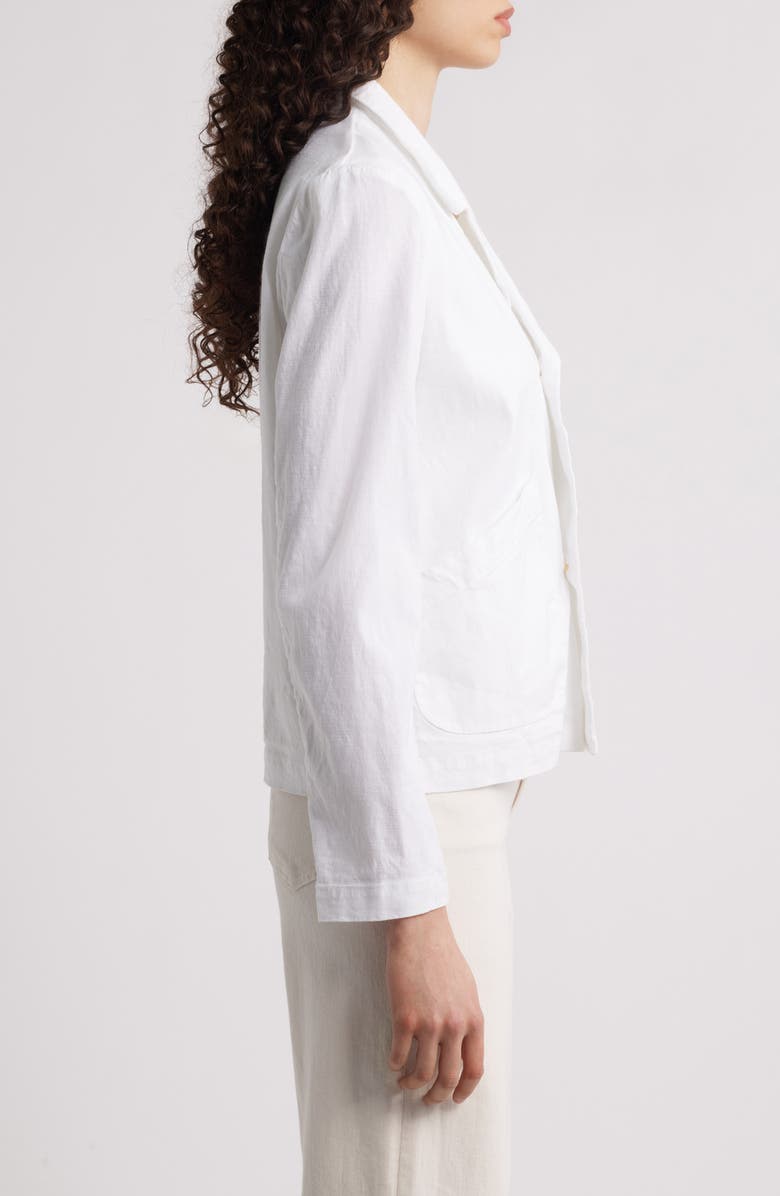 Frank & Eileen Mini Belfast Stretch Cotton Crop Peacoat, Alternate, color, White Preformance Linen
