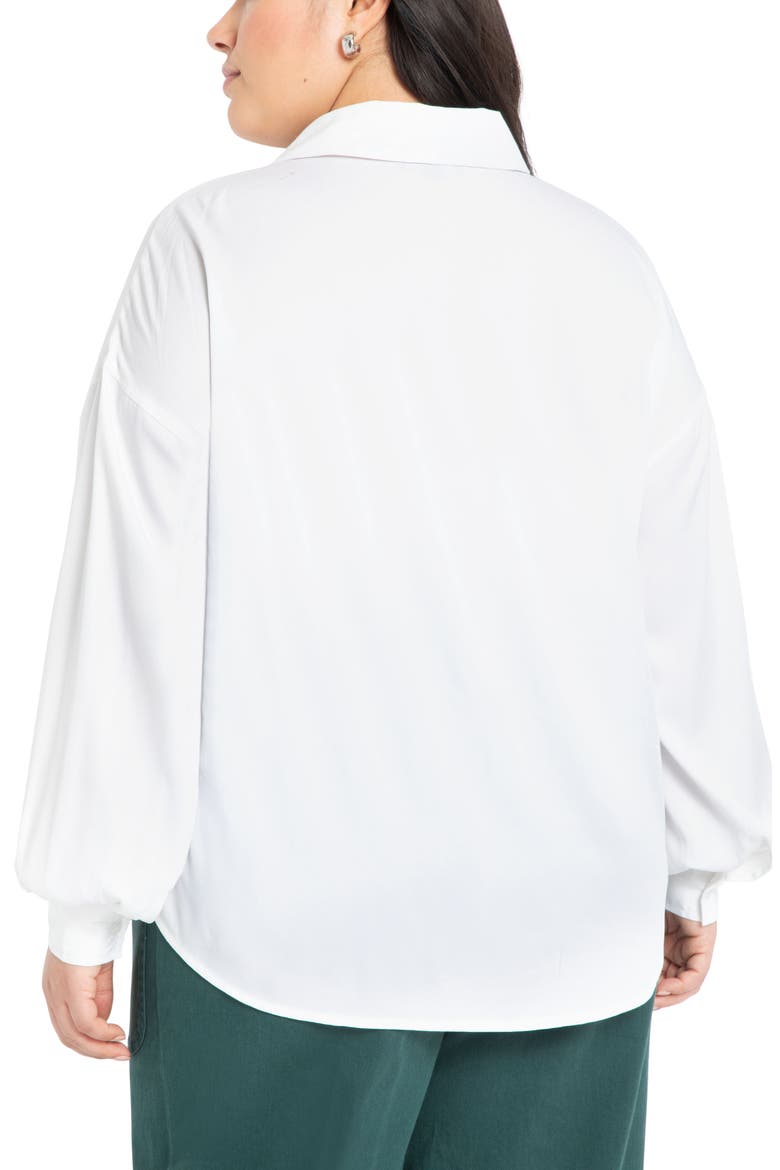 Relaxed Button-Up Georgette Blouse, Alternate, color, SOFT-WHITE