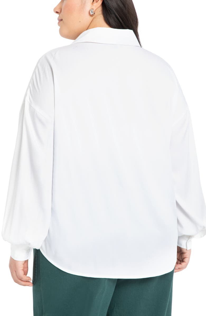 ELOQUII Relaxed Button-Up Georgette Blouse, Alternate, color, 